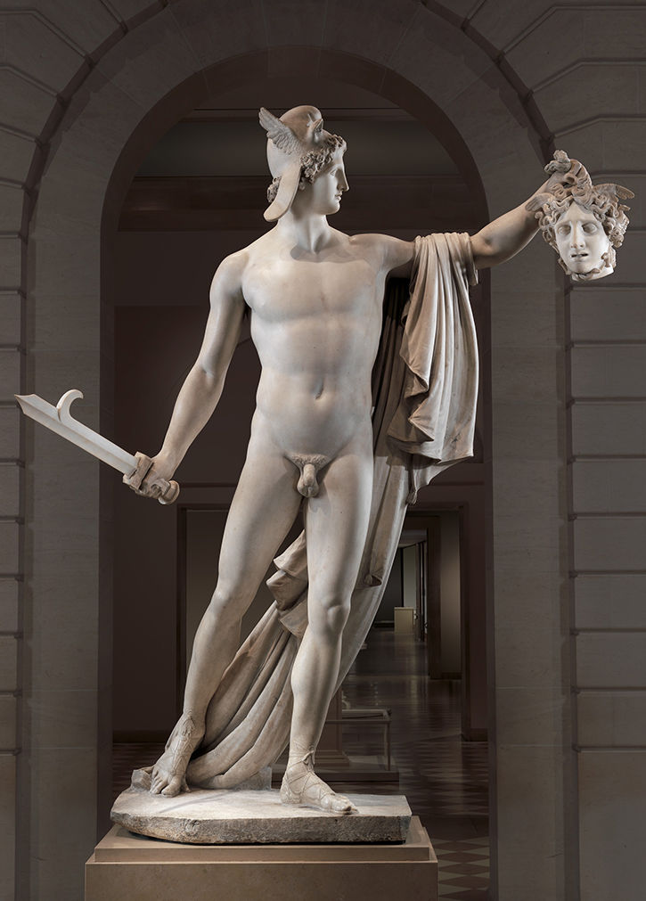 Antonio Canova's marble sculpture Perseus with the Head of Medusa on display at the Metropolitan Museum of Art